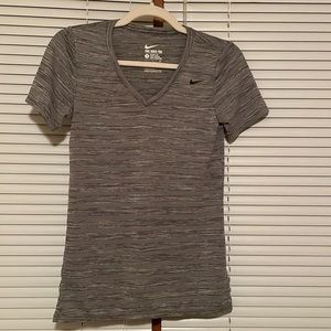 Nike Grey Patterned V Neck Tee